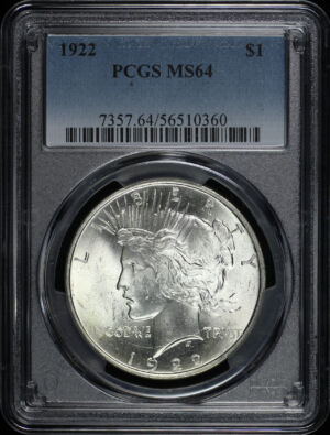 Obverse of this 1922 Peace Dollar PCGS MS-64