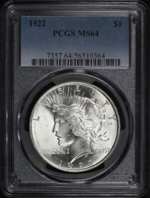 Obverse of this 1922 Peace Dollar PCGS MS-64