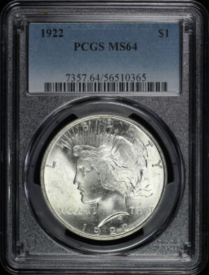 Obverse of this 1922 Peace Dollar PCGS MS-64