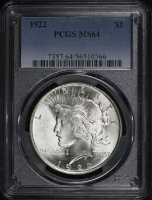 Obverse of this 1922 Peace Dollar PCGS MS-64