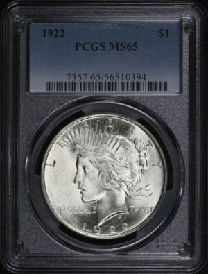 Obverse of this 1922 Peace Dollar PCGS MS-65