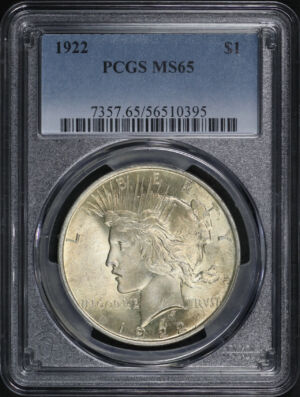 Obverse of this 1922 Peace Dollar PCGS MS-65