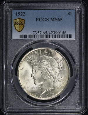 Obverse of this 1922 Peace Dollar PCGS MS-65
