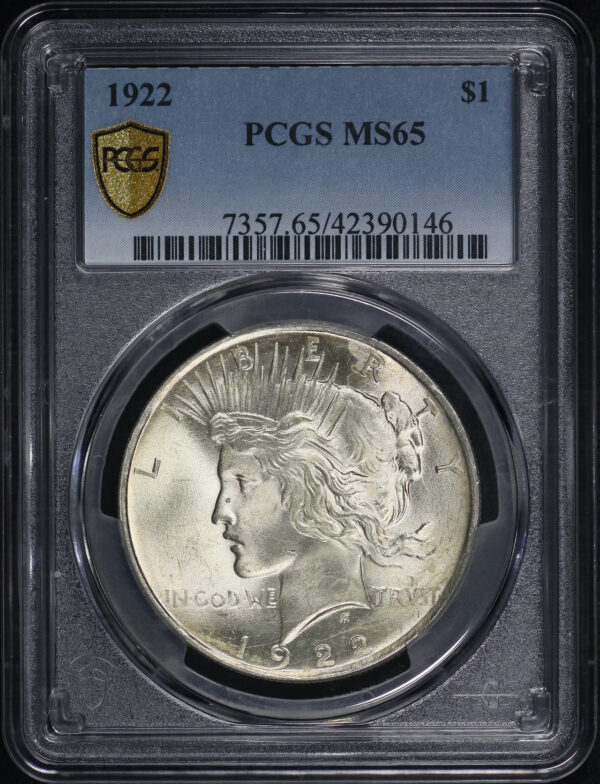 Obverse of this 1922 Peace Dollar PCGS MS-65