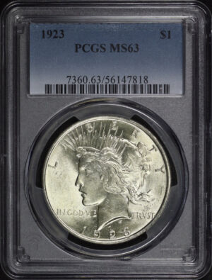 Obverse of this 1923 Peace Dollar PCGS MS-63