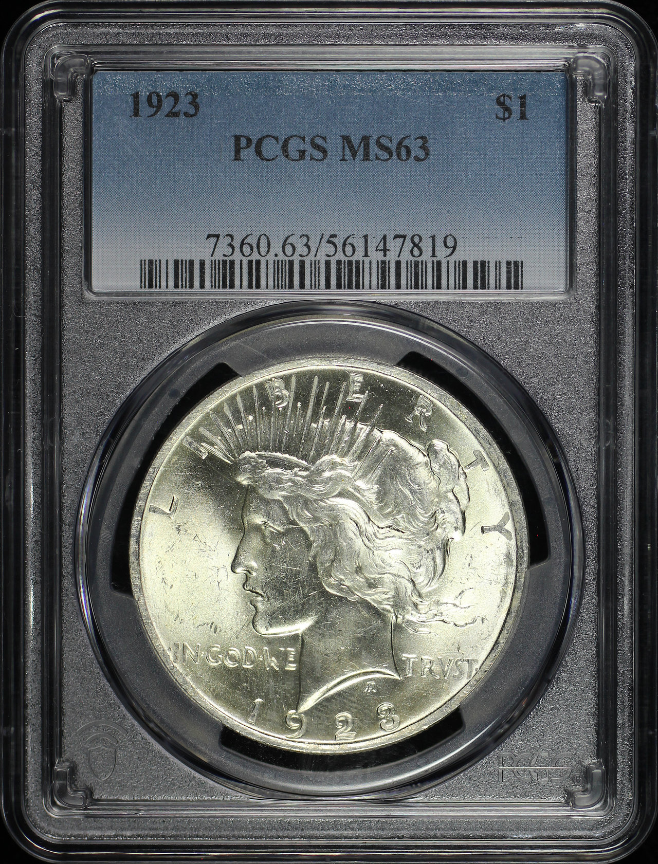 Obverse of this 1923 Peace Dollar PCGS MS-63