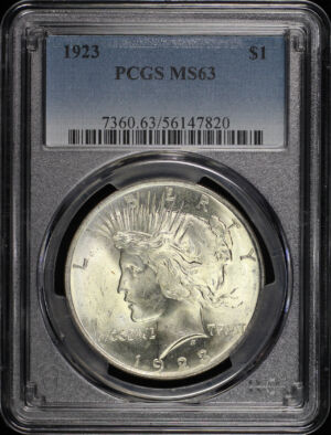 Obverse of this 1923 Peace Dollar PCGS MS-63
