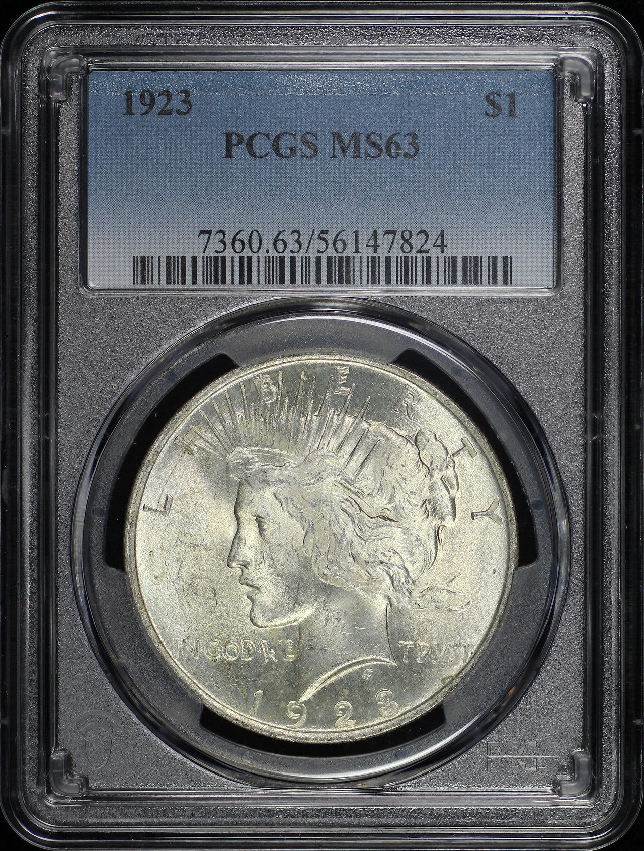 Obverse of this 1923 Peace Dollar PCGS MS-63