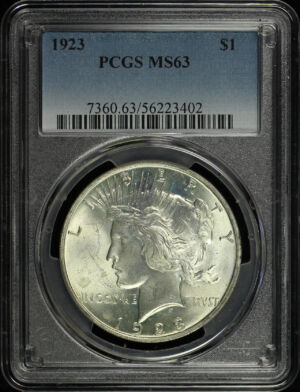 Obverse of this 1923 Peace Dollar PCGS MS-63