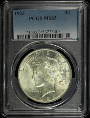 Obverse of this 1923 Peace Dollar PCGS MS-63