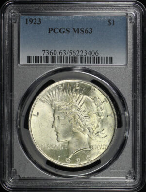 Obverse of this 1923 Peace Dollar PCGS MS-63