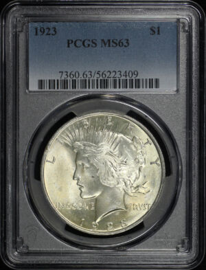 Obverse of this 1923 Peace Dollar PCGS MS-63