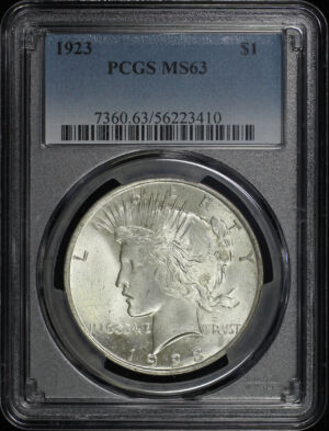 Obverse of this 1923 Peace Dollar PCGS MS-63