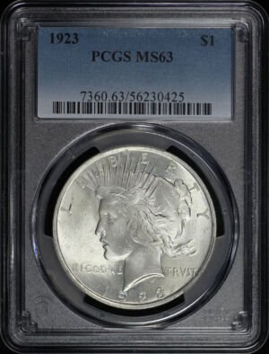 Obverse of this 1923 Peace Dollar PCGS MS-63
