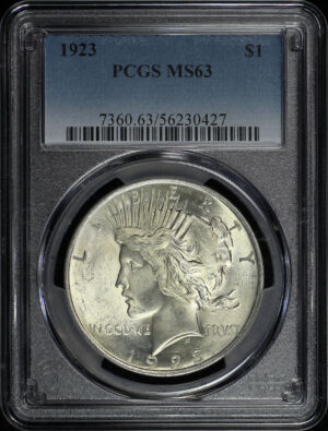 Obverse of this 1923 Peace Dollar PCGS MS-63