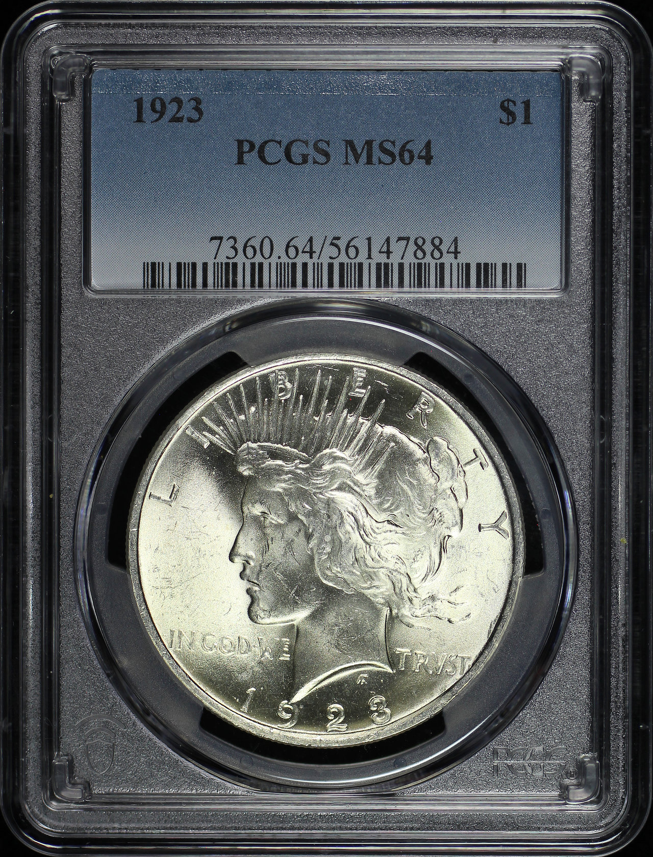 Obverse of this 1923 Peace Dollar PCGS MS-64