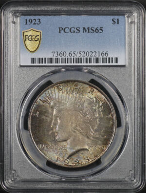 Obverse of this 1923 Peace Dollar PCGS MS-65