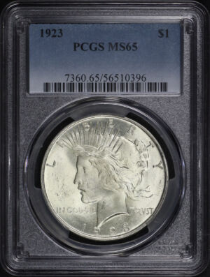 Obverse of this 1923 Peace Dollar PCGS MS-65