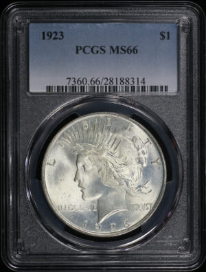 Obverse of this 1923 Peace Dollar PCGS MS-66