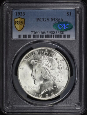 Obverse of this 1923 Peace Dollar PCGS MS-66 CAC