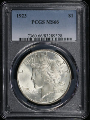 Obverse of this 1923 Peace Dollar PCGS MS-66