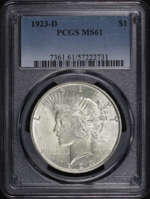 Obverse of this 1923-D Peace Dollar PCGS MS-61