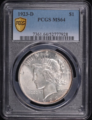Obverse of this 1923-D Peace Dollar PCGS MS-64