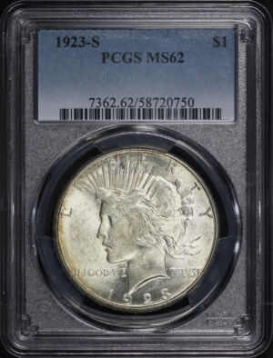 Obverse of this 1923-S Peace Dollar PCGS MS-62