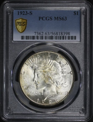 Obverse of this 1923-S Peace Dollar PCGS MS-63