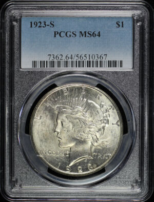 Obverse of this 1923-S Peace Dollar PCGS MS-64