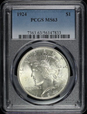 Obverse of this 1924 Peace Dollar PCGS MS-63