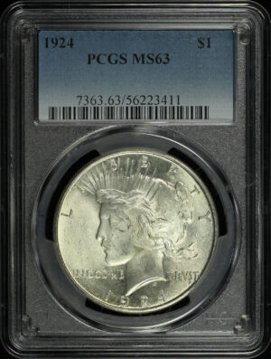 Obverse of this 1924 Peace Dollar PCGS MS-63