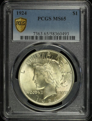 Obverse of this 1924 Peace Dollar PCGS MS-65