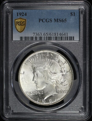 Obverse of this 1924 Peace Dollar PCGS MS-65