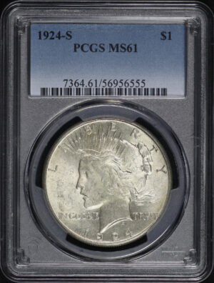 Obverse of this 1924-S Peace Dollar PCGS MS-61