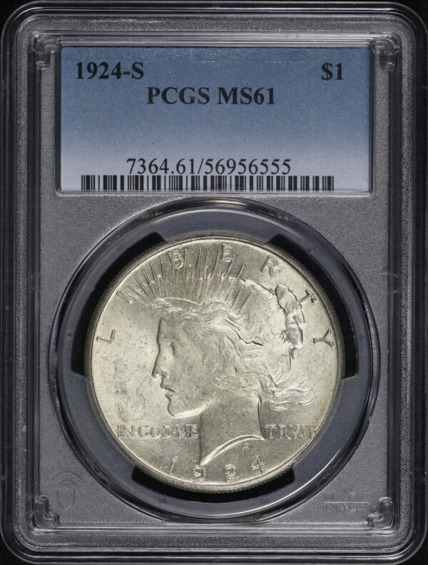 Obverse of this 1924-S Peace Dollar PCGS MS-61