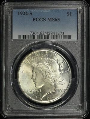 Obverse of this 1924-S Peace Dollar PCGS MS-63