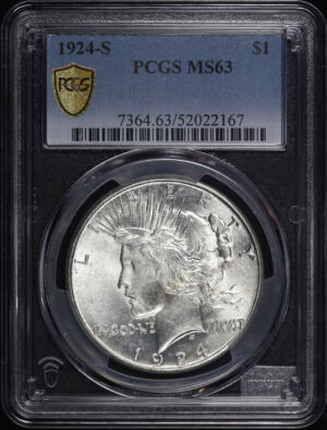Obverse of this 1924-S Peace Dollar PCGS MS-63