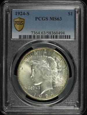Obverse of this 1924-S Peace Dollar PCGS MS-63