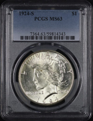 Obverse of this 1924-S Peace Dollar PCGS MS-63