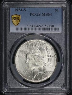 Obverse of this 1924-S Peace Dollar PCGS MS-64
