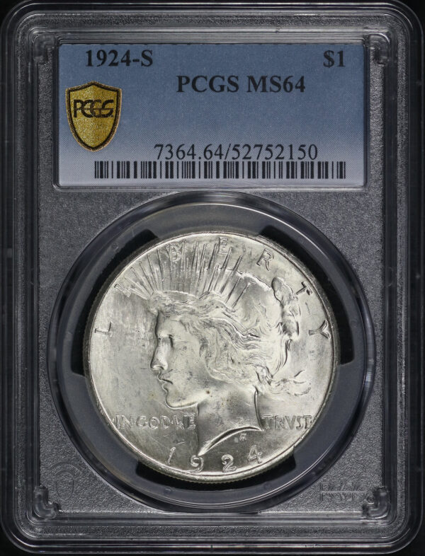 Obverse of this 1924-S Peace Dollar PCGS MS-64
