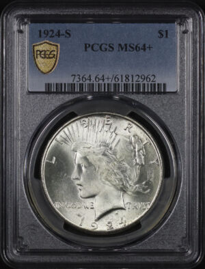 Obverse of this 1924-S Peace Dollar PCGS MS-64+