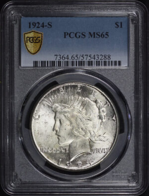 Obverse of this 1924-S Peace Dollar PCGS MS-65