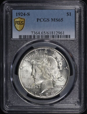 Obverse of this 1924-S Peace Dollar PCGS MS-65