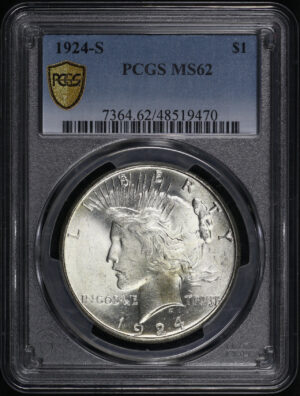 Obverse of this 1924-S Peace Dollar PCGS MS-62