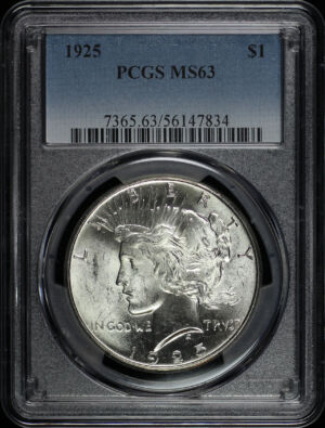 Obverse of this 1925 Peace Dollar PCGS MS-63