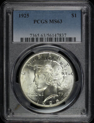 Obverse of this 1925 Peace Dollar PCGS MS-63