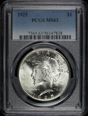 Obverse of this 1925 Peace Dollar PCGS MS-63