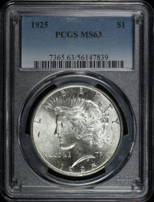 Obverse of this 1925 Peace Dollar PCGS MS-63